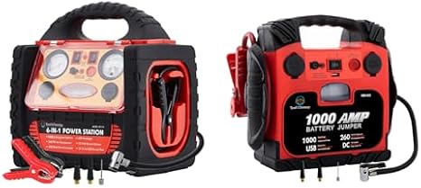 2200A 400W Power Inverter Jump Starter Air Compressor & 1000A 260PSI Car Jump Starter with Air Compressor