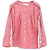 Post Shoulder Surgery Shirts Tear Away Cotton Pajamas Pants Two-Way Zipper Bedridden Patient Clothing,Pink top,XL