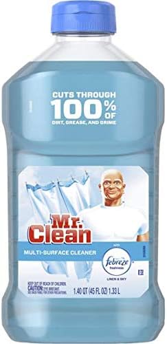 Mr. Clean Liquid All Purpose Multi-Surface Cleaner | with Febreze Freshness Linen & Sky Scent - 45 Ounce Each Bottle (Pack of 3) (Total 135 fl oz)3
