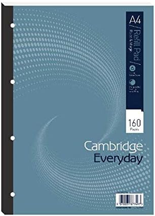 Cambridge Everyday Ruled Margin Refill Pad 160 Pages A4 (Pack of 5) 846200192 FINCHLEY Pen Free