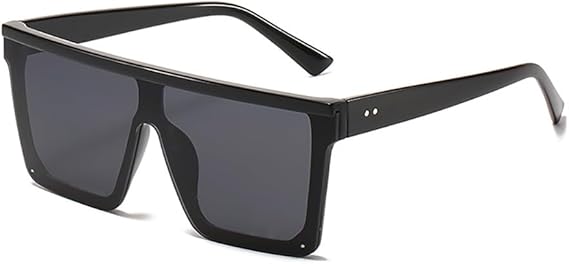 Oversized Square Sunglasses for Women Men Trendy Flat Top Fashion Shades