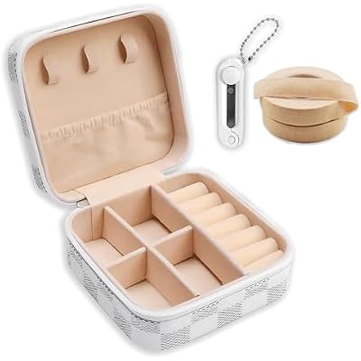 String Instrument Accessory Case for Guzheng,Pipa,Guitar with 2 Nail Tapes & Scissors,Portable PU Leather Storage OrganizerWhite Grid