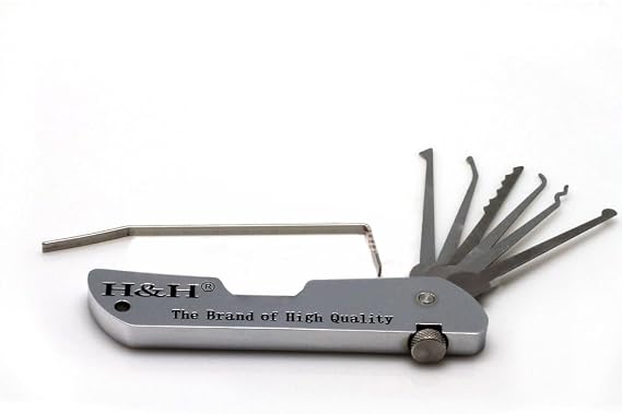 H&H Folding Lock Pick Set Pocket Locksmith Jackknife