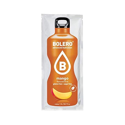 Bolero- Sugar Free Drink Mix Packets Mango Fruit Flavors | Powdered Flavored Water Packets | 12 Large Sachet On The Go Packets