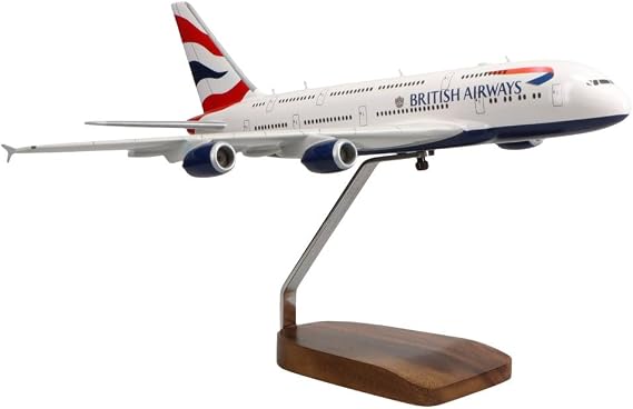 Airbus A380 British Airways Large Mahogany Model