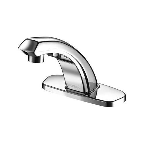 Sloan 3365144 NA Optima ETF-880 Sensor Activated Electronic Hand Washing Faucet with Metal Throat Plate, for Tempered or HotCold Water Operation with 8" Trim Plate. Box Mount with Below Deck Mechanical Mixing Valve ETF-880-8-B-BDM CP