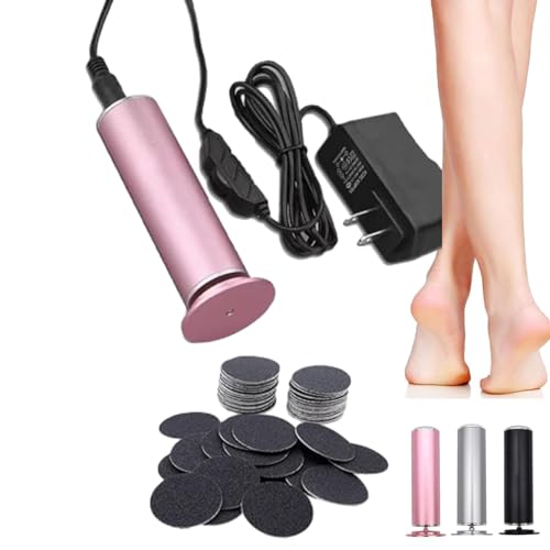 2025 Upgraded Electric Callus Remover for Feet, Removedor De Callos En Los Pies, Portable Electric Foot Callus Remover, Foot Scrubber File Smooth Wand with 60 Sanding Pads-Pink