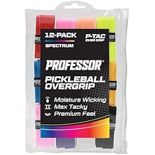 Professor P-Tac Pickleball Paddle Overgrip Max Tacky, Moisture-Wicking Grip Tape for Pickleball Paddles in 6 & 12 Packs, Anti-Slip & Durable Overgrip for Control & Enhanced Performance