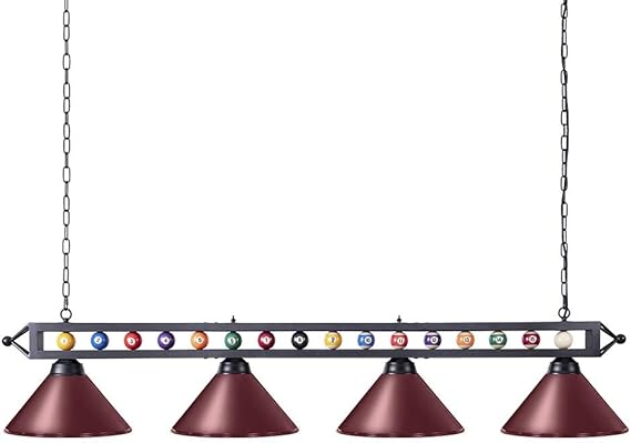 Wellmet Pool Table Light for Billiard Table, 4 Lights Billiard Lamp | Industrial Kitchen Island Lighting, Hanging Light Fixture for Game Room, Billiard Room, Bar, Man Cave, Over Table