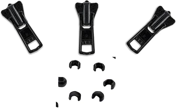 Zipper Repair Solution - #3 YKK Jacket Molded Vislon Sliders with Top Stops Included - Color: Black (3 Sliders Per Pack) Made in The United States