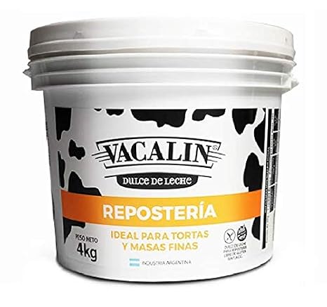 Vacalin Dulce de Leche Reposteria, Confectioner's Thicker Milk Confiture for Bakeries, Cakes and Pastry, 4 kg / 8.8 lb plastic bin