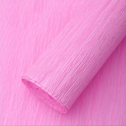 Crepe Paper Roll 17Inch x 8.2Ft2Rolls, Heavy Papel Crepe Set Multi-Color, Crepe Paper for Birthday Wedding Party Decoration DIY Craft Pink