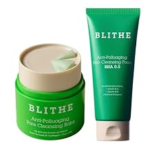 BLITHE Pore Care Duo Cleansing Balm & AHA BHA Cleanser | Deep Pore Cleansing, Makeup Remover, Gentle Exfoliation & Hydration | Korean Skincare for Clear, Smooth Skin