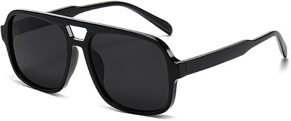 Breaksun Retro Aviator Sunglasses for Women Men Trendy Classic 70s Square Green Aviator Sun Glasses Vintage Shades