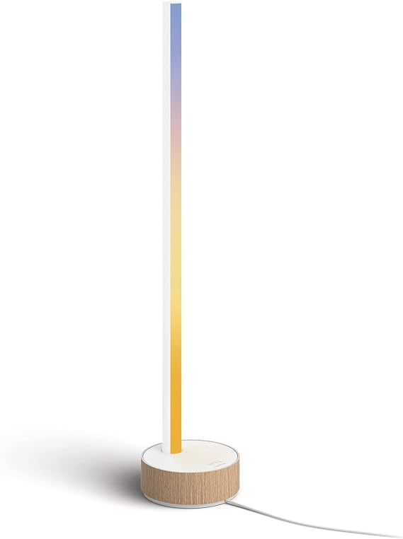 Philips Hue White & Col. Amb. Gradient Signe Oak, Masa Lambası, Ahşap Görünümlü, 16 Milyon Renk, Uygulama ile Kontrol Edilebilir, Amazon Alexa (Echo, Echo Dot) ile Uyumlu [Enerji Sınıfı G]