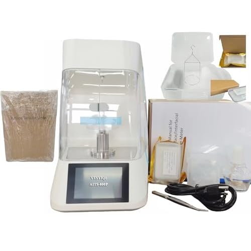 Interfacial Tension Measurements Professional Surface Tension Meter Liquid Interfacial Tensiometer Du Nouy Ring Method with 0 to 1000 mNm Accuracy 0.1mNm Platinum Loop for Oil Paint Industry