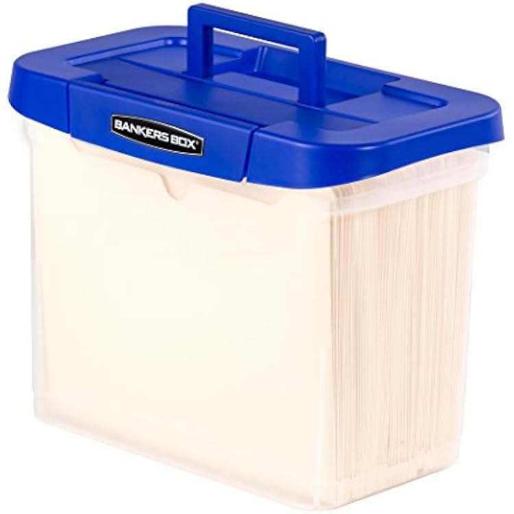 Bankers Box Heavy Duty Portable Plastic File Box with Hanging Rails, Letter, 1 Pack 0086304