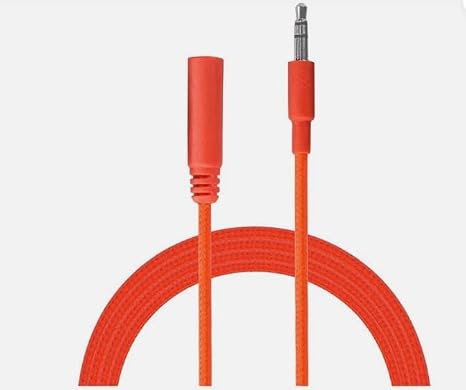 AUX Stereo Audio Extension Lead – 1m Braided 3.5mm Aux Cable, Male to Female Jack for Headphones & More Orange