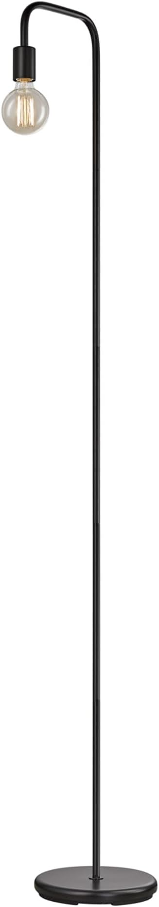 Globe Electric 12937 Holden 70" Floor Lamp, Black, Satin Finish, in-Line On/Off Foot Switch