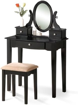 Black Vanity Set with Stool