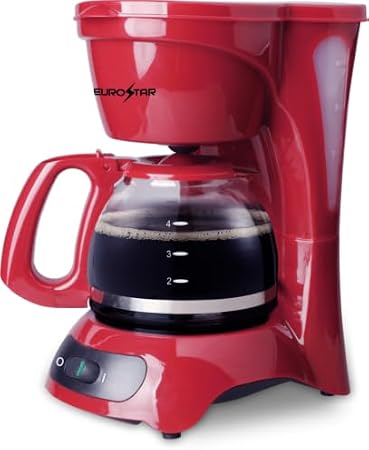 EUROSTAR ECM621R 4-Cup Coffeemaker, Red
