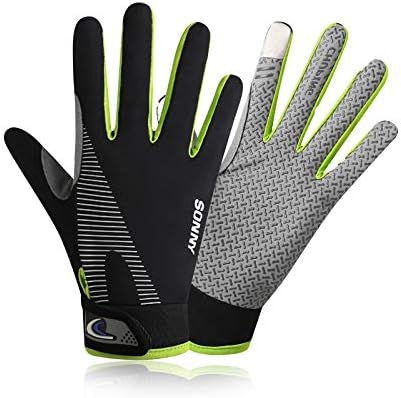 YHT Cycling Gloves Touchscreen Ultimate Frisbee Gloves Non-Slip Flexible Thin Workout Gloves for Men Women (Green,L)