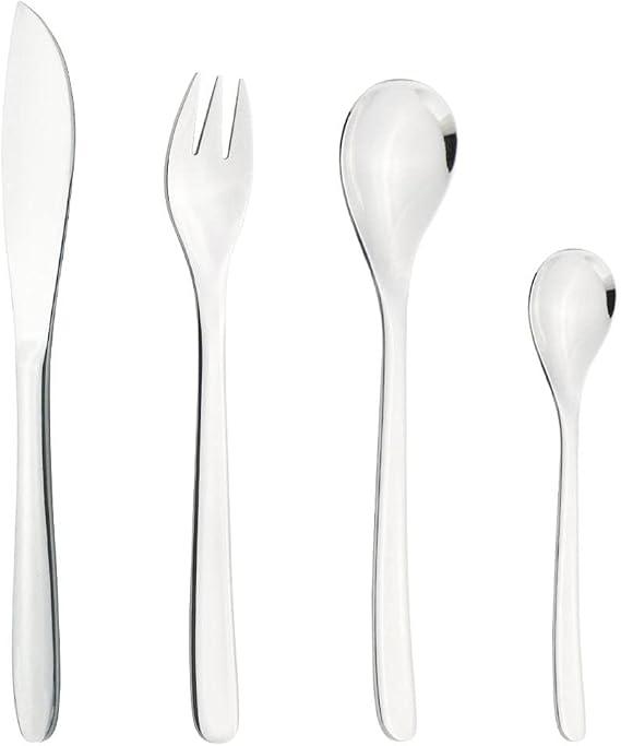 Kitchen Utensils Set,Kitchen Starter Set,Cutlery Set 4Pcs Stainless Steel Flatware Silverware Set, Tableware Include Knife/Fork/Spoon, Mirror Polished Service for 1
