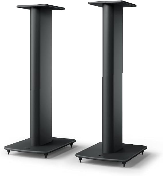 KEF S2 Speaker Floor Stand for LS50 Meta & LS50 Wireless II (Pair), Black | Cable Management Floor Stand for LS50 Meta & LS50 Wireless II Bookshelf Speakers | High Quality Die-Cast Aluminium