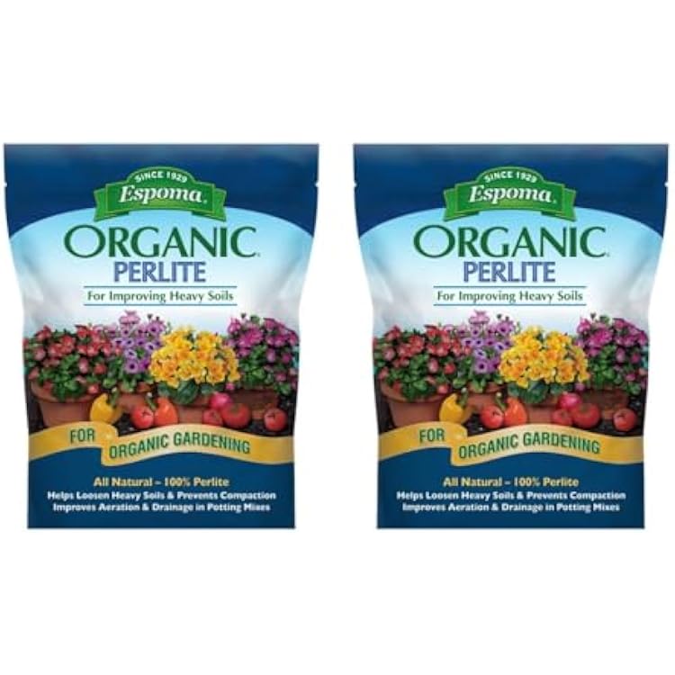 Espoma Organic Perlite; All Natural and Approved for Organic Gardening. Helps Loosen and Aerate Heavy Soils, Prevent Compaction & Promotes Root Growth Pack of 2