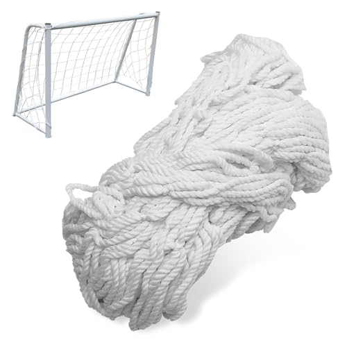 Soccer Goal Net, Sports Soccer Replacement Goal Nets Football Net Soccer Netting for Backyard Games and Training for Adults and Youth Soccer Practice, White