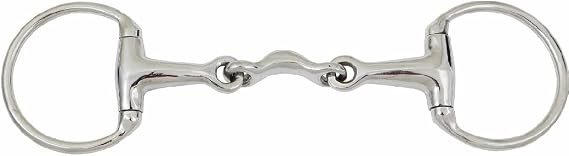 Horse Egg Butt Snaffle Bit Half Moon Double Jointed Stainless Steel Tack Equestrian (4.75 Inch)