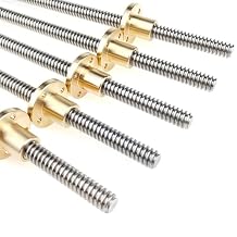 Lead Screw and Brass Nut, 1pcs T16 Lead Screw 3D Printer, Picth 4mm Lead 4mm 100mm 150 200 300 350 450 500 600 800 1000mm Trapezoidal Screw with Copper Nut(100mm)