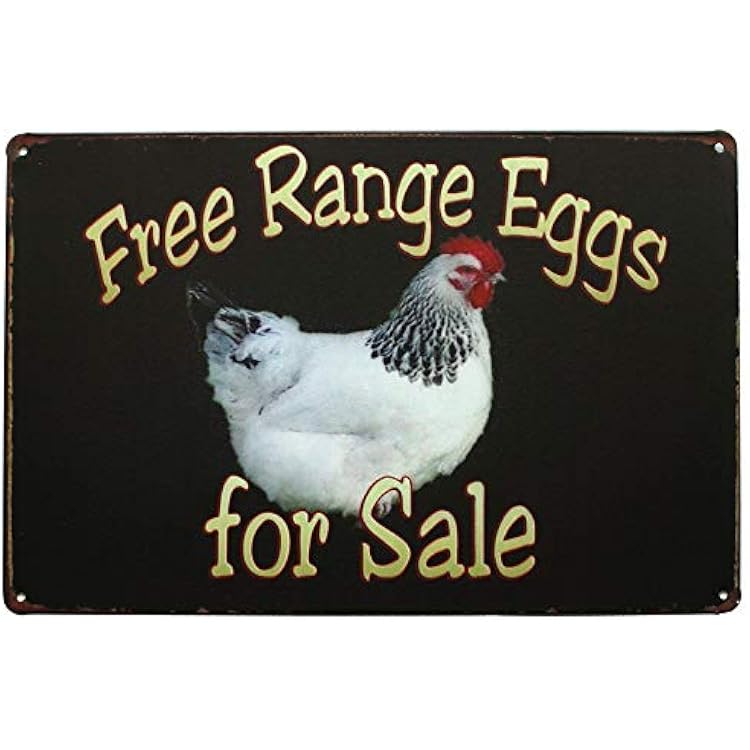 Farm Fresh Free Range Eggs for Sale Retro Metal Bar Sign Country Farm Home Decor 8 x 12