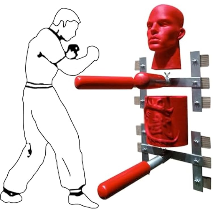 Martial Arts Dummies Chinese Kung Fu Wing Chun Dummy, Wall Mounted Martial Arts Training Target, Mannequin Plastic Spring Man Pile, Wing Chun Fractical Equipment