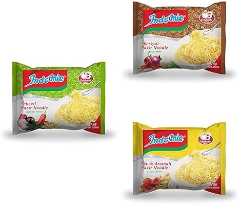 Indomie Paket Sebzeli Noodle Koli (40 x 75gr)+Indomie Paket Spesiyal Noodle Koli 40'lı (75 Gr x 40 Adet)+Indomie Paket Tavuklu Noodle Koli 40'lı (70 Gr x 40 Adet)