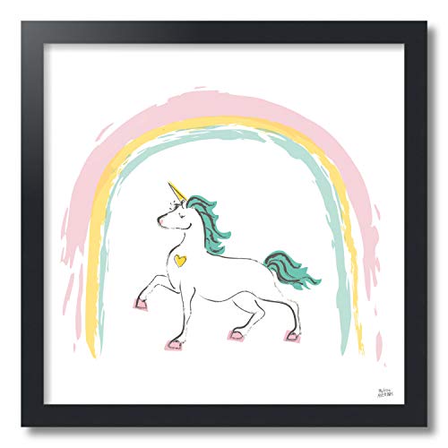 ArtToFrames Rainbow Dream I 20 x 20 Framed Print by Melissa Averinos - Framed in Satin Black with 060 Plexi Glass - Handmade in the USA