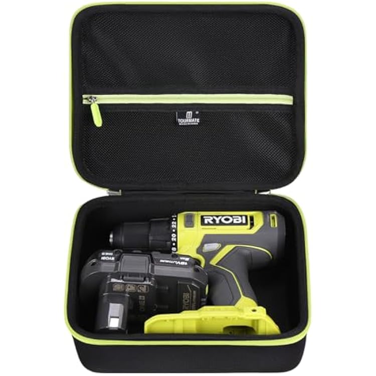 Tourmate Hard Storage Case for RYOBI ONE 18V Cordless 12 in. Drill PCL206B - Travel Case for RYOBI ONE 18V Cordless 14 in18V,38 in DriverBox for Sale Black & Green