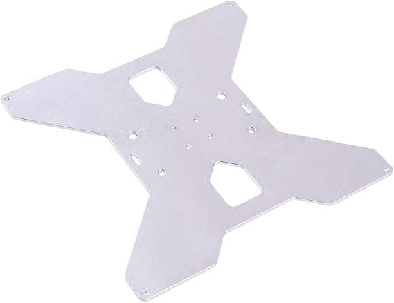 Y Carriage Replacement Aluminum Plate， Aluminum Y Carriage heated support Plate silver Anodized, for 3D Printer Y carriage plates