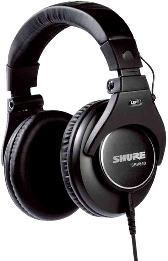 Shure SRH840 Professional Monitoring Headphones, Precisely Tailored Frequency Response and 40mm Neodymium Dynamic Drivers Deliver Rich Bass, Clear Mid-Range and Extended Highs (SRH840-BK)