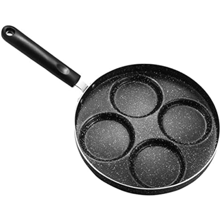 Happyyami 1pc Non Stick Frying Pan Four Hole Omelette Pan for Cooking Eggs Pancakes Burgers Griddle Assorted Color Even Heating Energy Saving Design