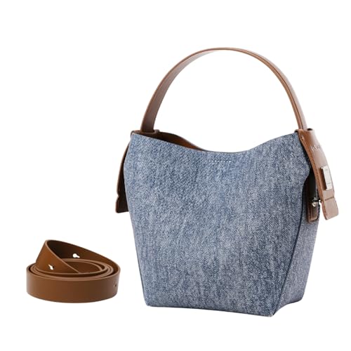 LA FESTIN Leather Bucket Bags for Women - Adjustable Long Strap Designer Crossbody Handbags, Shoulder Purse for Everyday Use