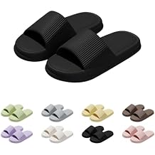 Pillow Slippers for Women and Men,Open Toe Thick Sole Cushioned Non Slip Shower Sandals Quick Drying House Slides Bathroom Sandals Lightweight Comfy Cloud Slip On House Slippers
