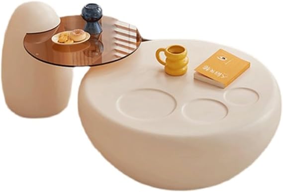 Coffeetable Coffee Table Combination for Home Small Apartment Creative Cat Claw Coffee Table Modern Simple Light Luxury Round Glass Side Table Coffee Tables For Living Room