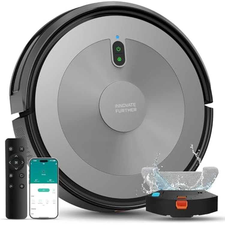 Robot Vacuum and Mop: 3000Pa Robotic Vacuum Cleaner for Under Furniture Bed, 3-in-1 Robot Vacuum and Mop Combo, Gyro Navigation, 0.59 Obstacle Climb, App Alexa Control for Hard Floors Low-Pile Rugs
