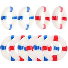 BESTOYARD 50Pcs Miniature Nautical Life Ring, Resin Micro Landscape Lifebuoy, Mediterranean Style Swim Ring for Vases, Beach Parties, Weddings, Baby Showers, Coastal Crafts