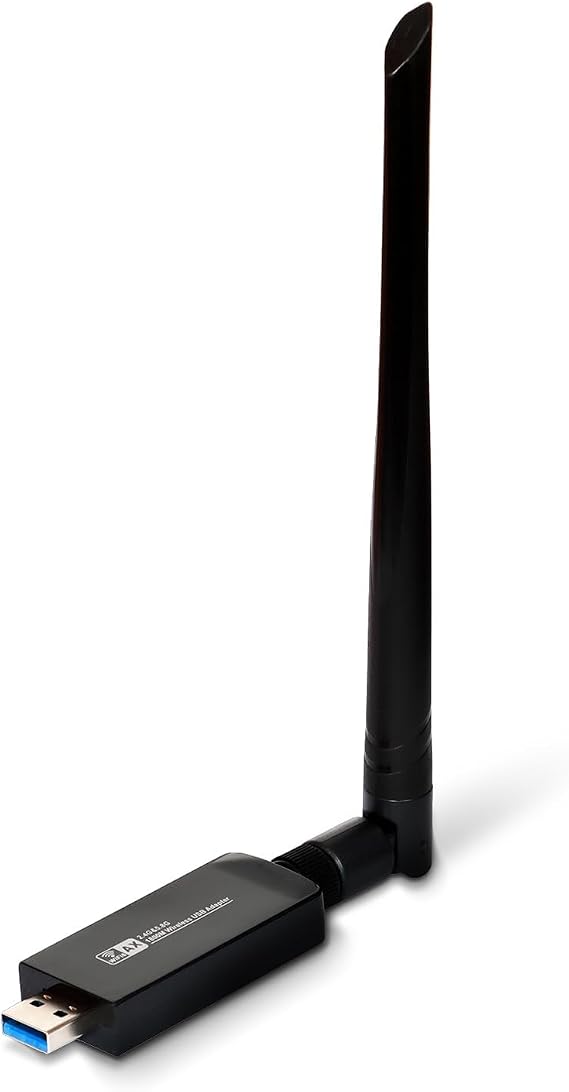 WiFi 6 USB Adapter for PC, AX1800 Dual Band 2.4GHz/5GHz Wireless USB 3.0 WiFi Dongle with 5dBi High Gain Antenna, for Desktop & Laptop, Supports Windows 10/11