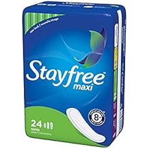 Stayfree Super Maxi Pads, 24 Count
