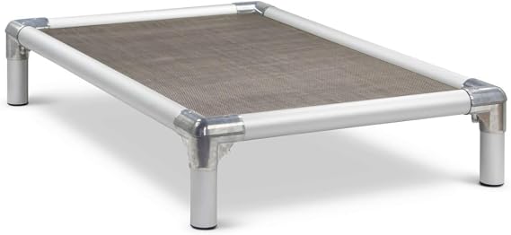 Kuranda Chewproof Elevated Pet Bed - Silver Aluminum - 40" x 25" - Sunsure Textilene - Sierra