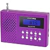 HANNLOMAX HX-512R Portable AM/FM/Weather Alert Radio, Alarm Clock, LCD Display, Headphone Jack, AC/DC Dual Power Source. (Purple)