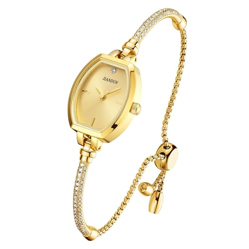 JIANDUN Petite Womens Watch, Diamond Accent Bracelet Style, Waterproof Analog Dress Watch, Thoughtful Gift for Girlfriend